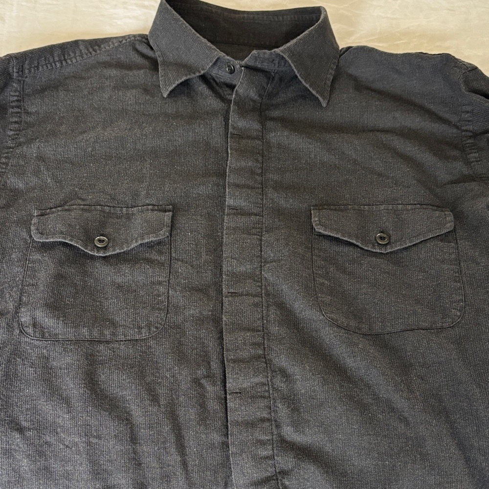 Men's Charcoal Grey Button-Up Shirt